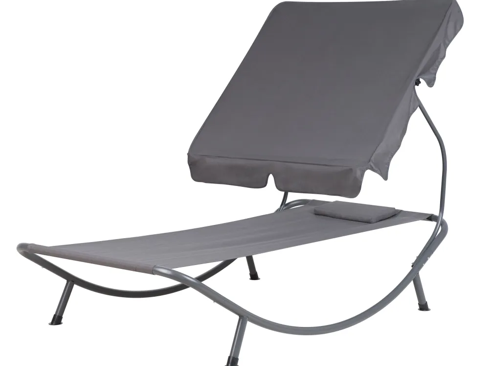 New Beliani Harmaa Aurinkotuoli Katoksella Terno