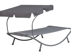 New Beliani Harmaa Aurinkotuoli Katoksella Terno