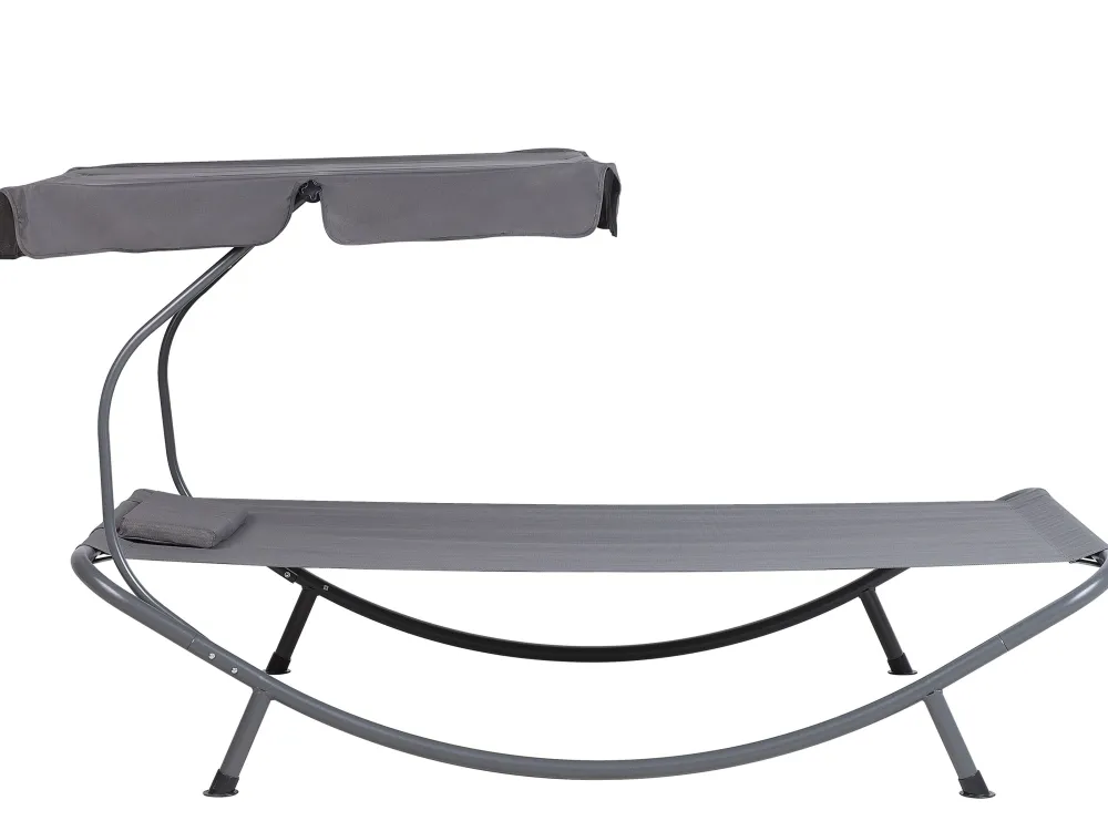 New Beliani Harmaa Aurinkotuoli Katoksella Terno