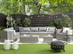 Cheap Beliani Harmaa 8-Istuttava Ulkosohvaryhma Pe-Rottingista Xxl