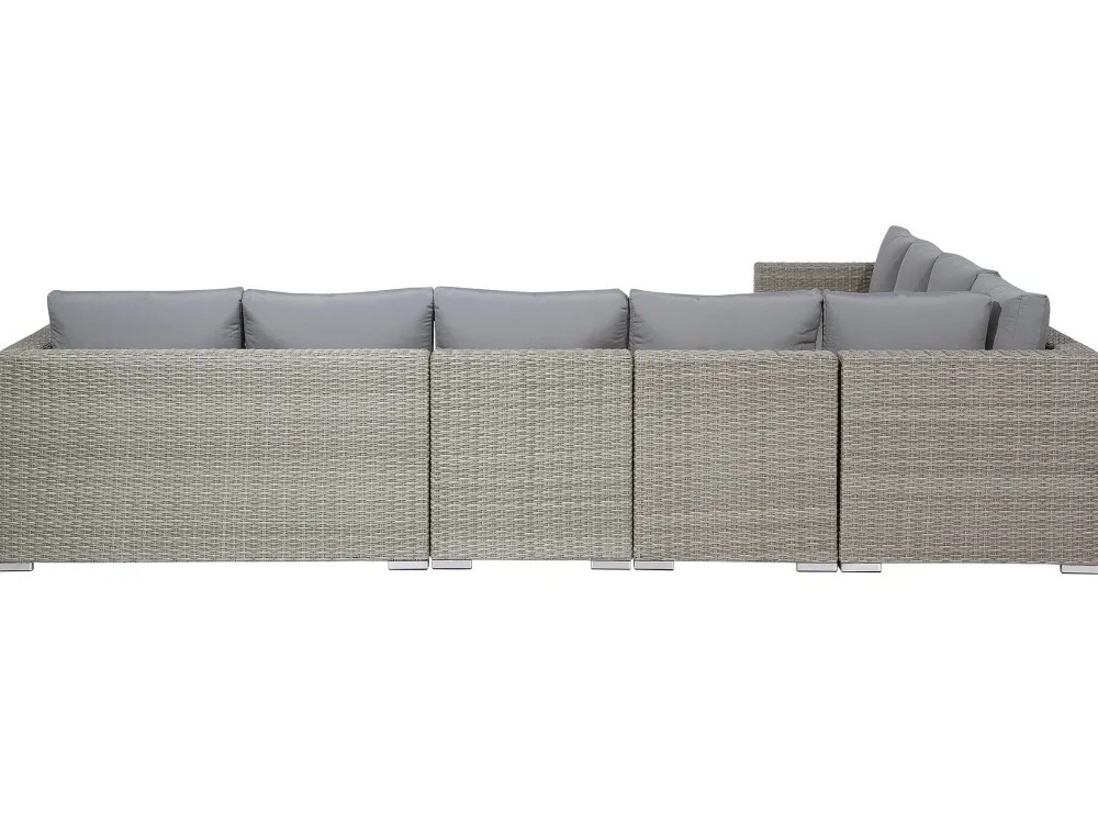 Cheap Beliani Harmaa 8-Istuttava Ulkosohvaryhma Pe-Rottingista Xxl