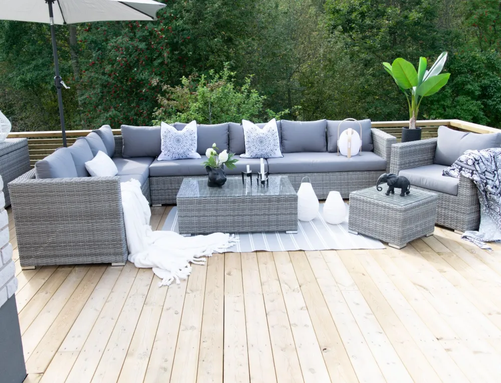 Cheap Beliani Harmaa 8-Istuttava Ulkosohvaryhma Pe-Rottingista Xxl