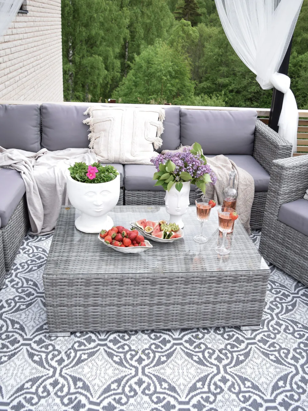 Cheap Beliani Harmaa 8-Istuttava Ulkosohvaryhma Pe-Rottingista Xxl