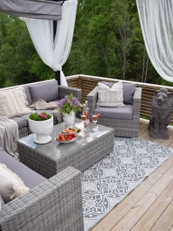 Cheap Beliani Harmaa 8-Istuttava Ulkosohvaryhma Pe-Rottingista Xxl