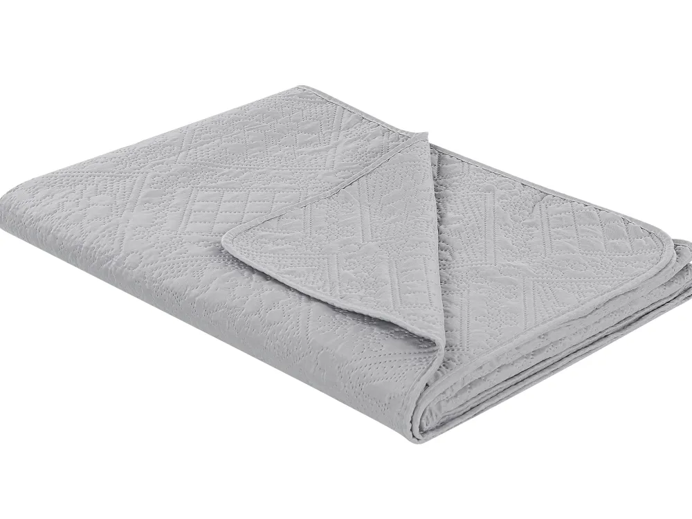Tekstiilit<Beliani Harmaa Kohokuvioitu Paivapeittosetti 140 X 210 Cm Alamut