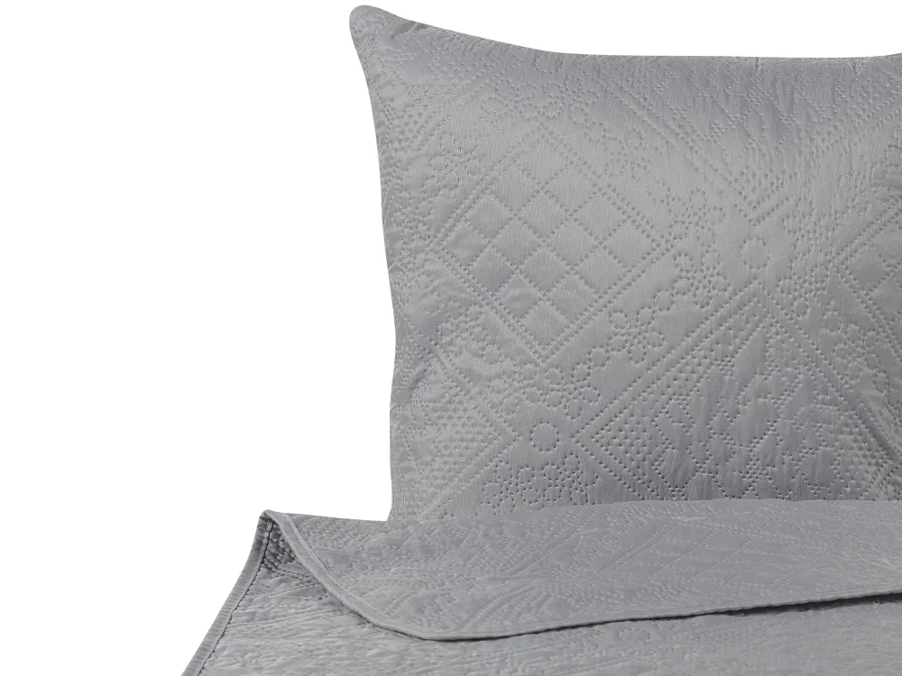 Tekstiilit<Beliani Harmaa Kohokuvioitu Paivapeittosetti 140 X 210 Cm Alamut
