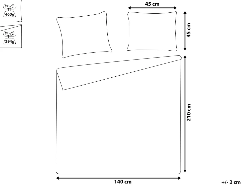 Tekstiilit<Beliani Harmaa Kohokuvioitu Paivapeittosetti 140 X 210 Cm Alamut