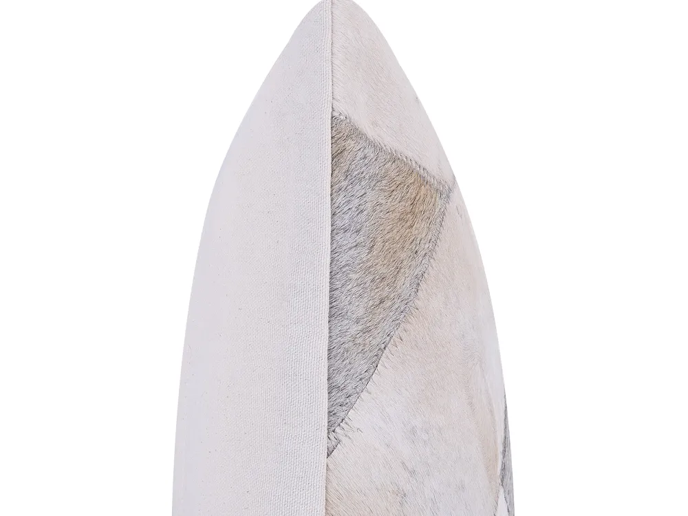 Shop Beliani Harmaa Nahkainen Tilkkukoristetyynysetti 45 X 45 Cm 2 Kpl Neeloor