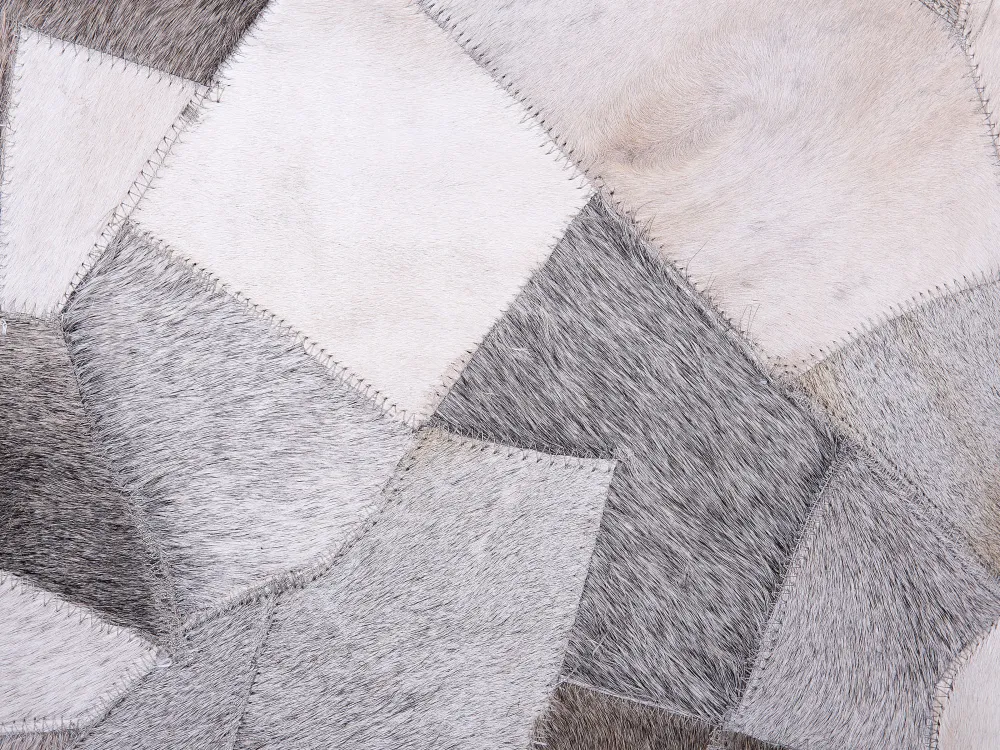 Shop Beliani Harmaa Nahkainen Tilkkukoristetyynysetti 45 X 45 Cm 2 Kpl Neeloor