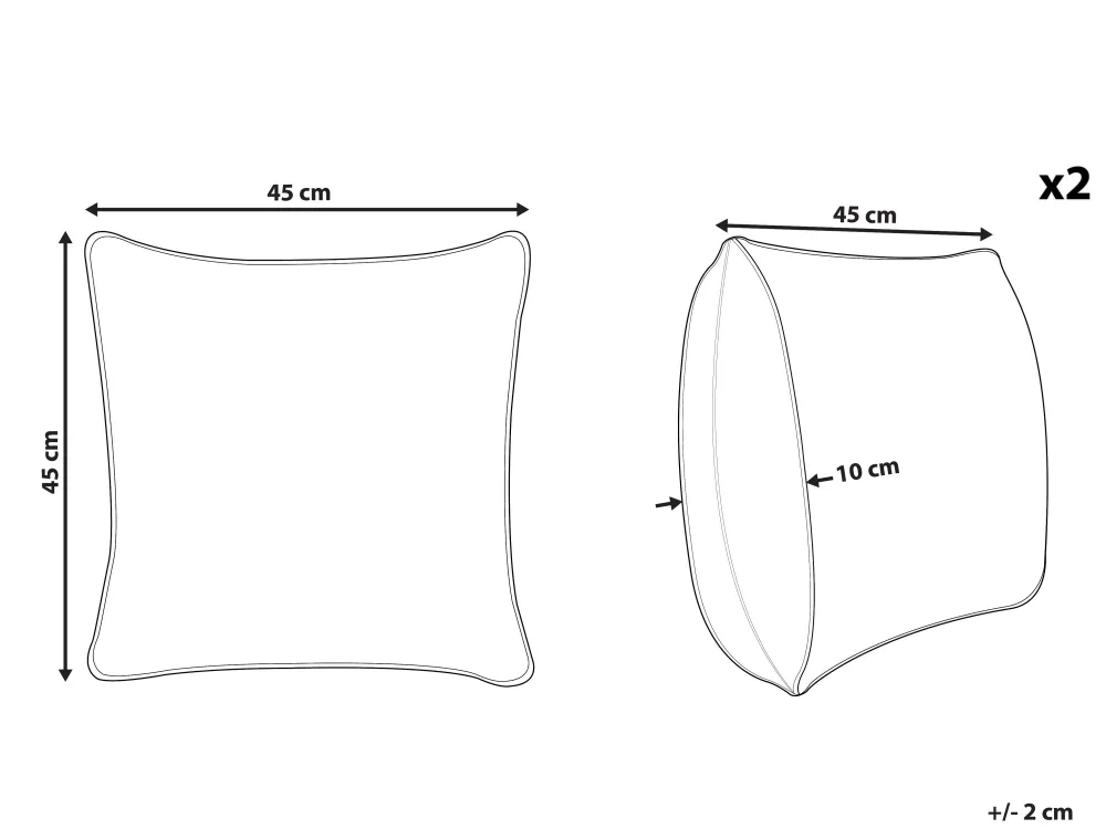 Shop Beliani Harmaa Nahkainen Tilkkukoristetyynysetti 45 X 45 Cm 2 Kpl Neeloor