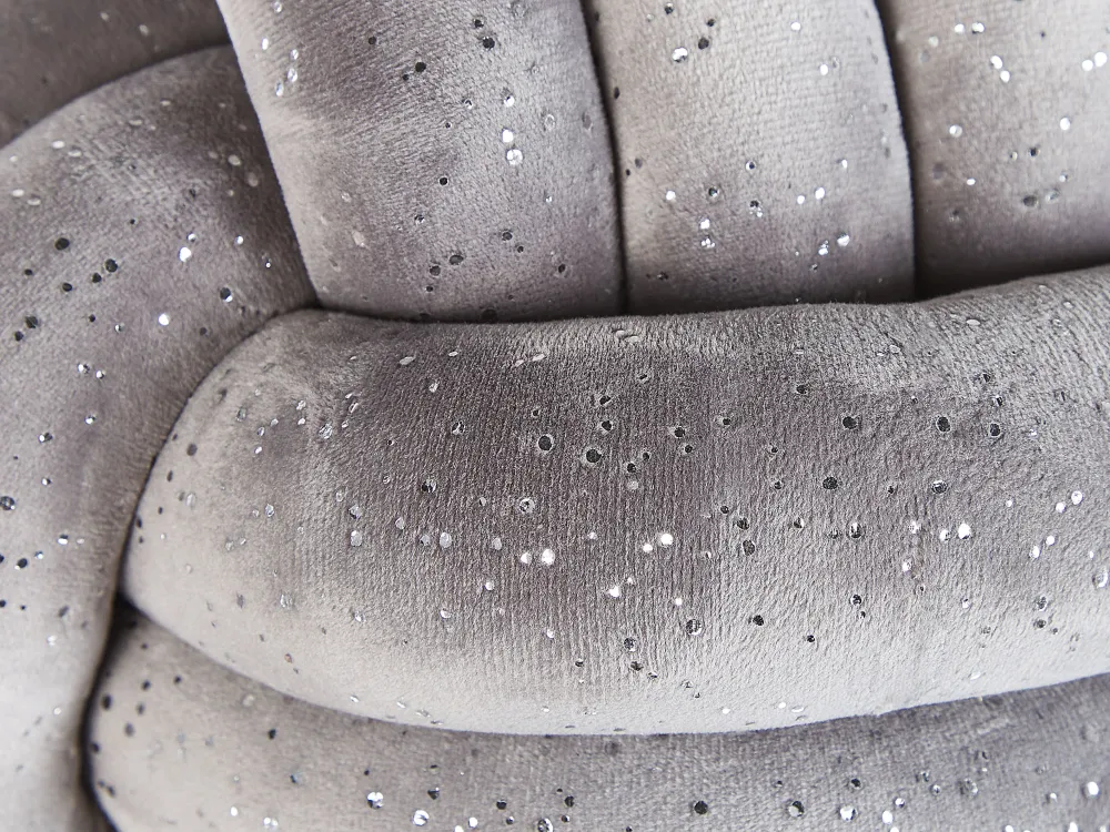 Online Beliani Harmaa Samettinen Solmutyyny Kimalteella O 30 Cm Malni