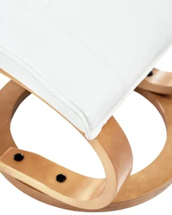 Clearance Beliani Hierontatuoli Jalkatuella Keinonahka Beige Majestic