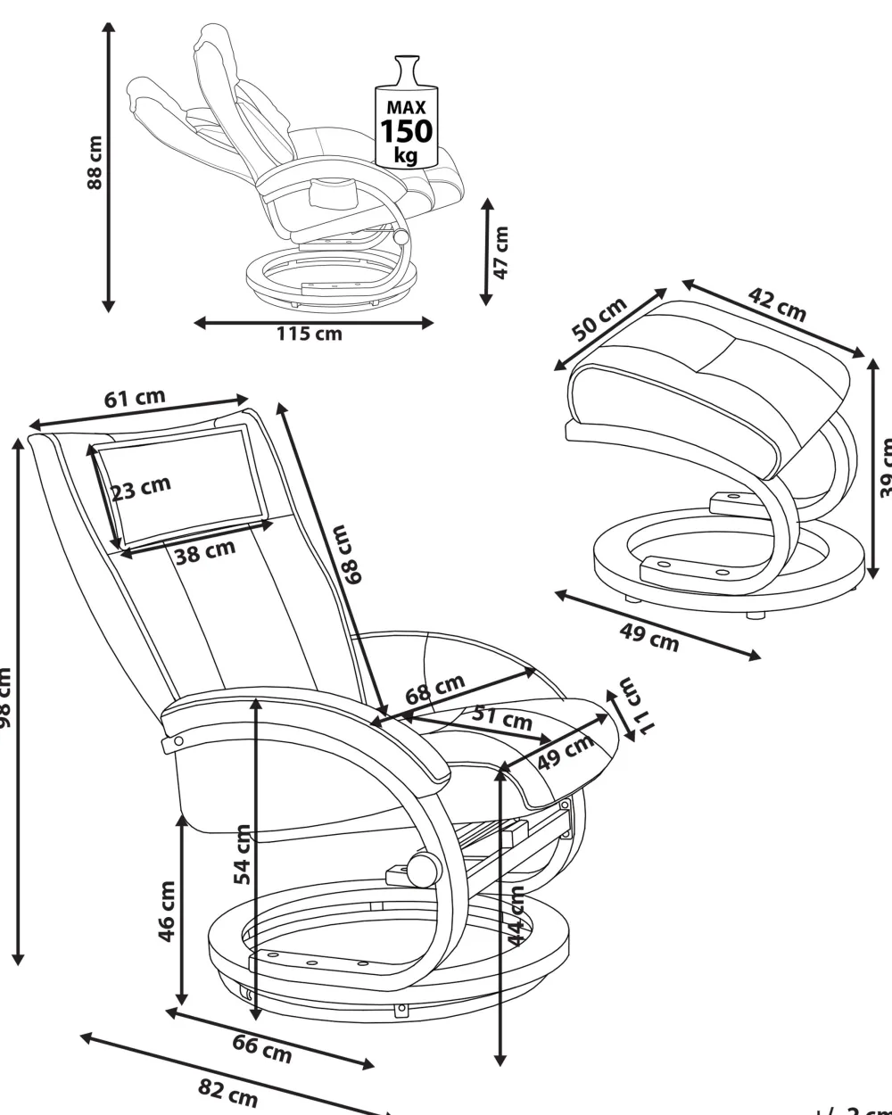 Clearance Beliani Hierontatuoli Jalkatuella Keinonahka Beige Majestic