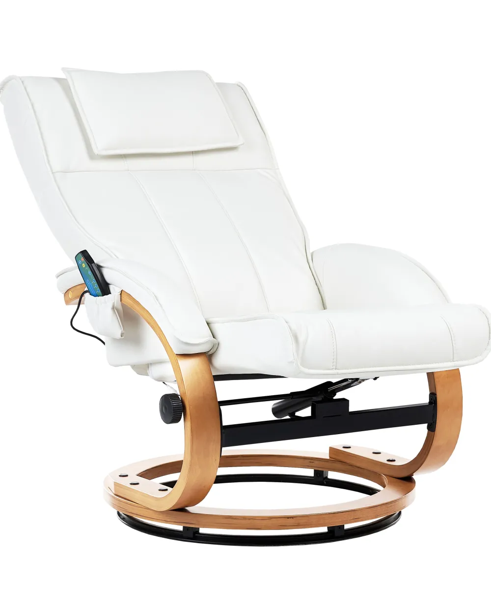 Clearance Beliani Hierontatuoli Jalkatuella Keinonahka Beige Majestic