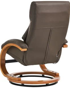 Nojatuolit<Beliani Hierontatuoli Jalkatuella Keinonahka Tummanruskea Force