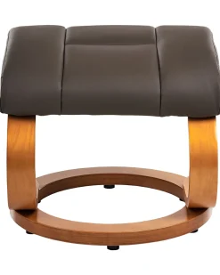 Nojatuolit<Beliani Hierontatuoli Jalkatuella Keinonahka Tummanruskea Force