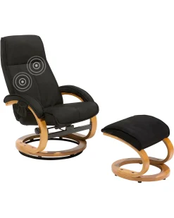 Outlet Beliani Hierontatuoli Jalkatuella Kangas Musta Hero