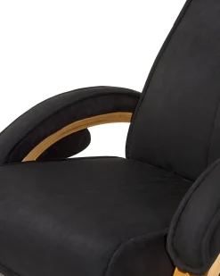 Outlet Beliani Hierontatuoli Jalkatuella Kangas Musta Hero