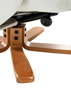 Best Sale Beliani Hierontatuoli Jalkatuella Keinonahka Kermanvalkoinen Relaxpro