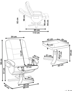 Best Sale Beliani Hierontatuoli Jalkatuella Keinonahka Kermanvalkoinen Relaxpro