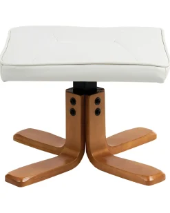 Best Sale Beliani Hierontatuoli Jalkatuella Keinonahka Kermanvalkoinen Relaxpro