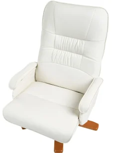 Best Sale Beliani Hierontatuoli Jalkatuella Keinonahka Kermanvalkoinen Relaxpro