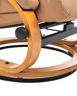 Best Sale Beliani Hierontatuoli Jalkatuella Keinonahka Hiekanruskea Force