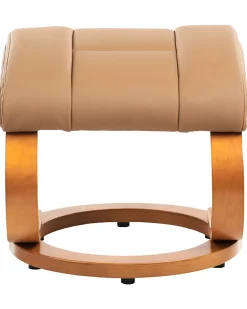 Best Sale Beliani Hierontatuoli Jalkatuella Keinonahka Hiekanruskea Force