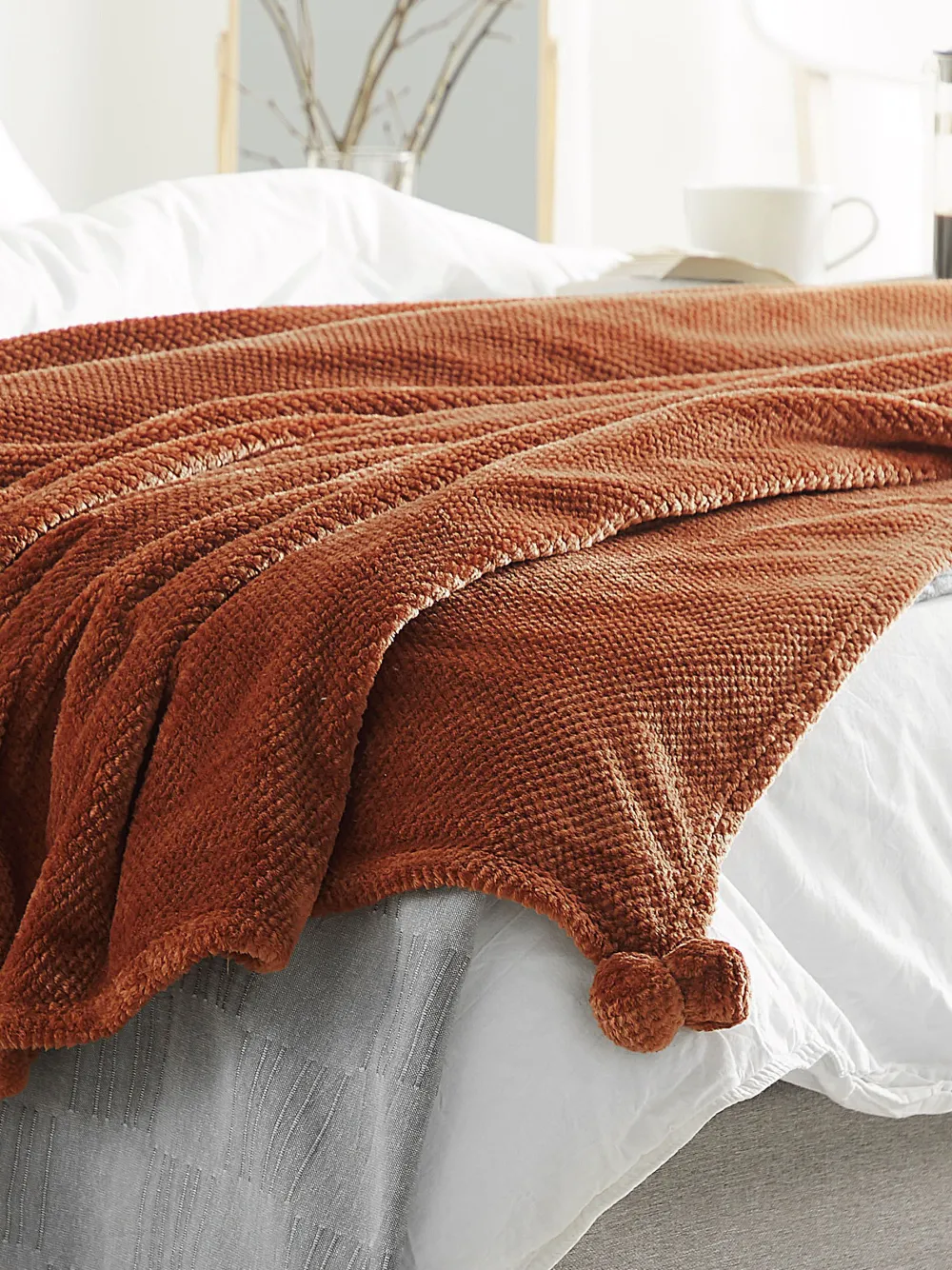 Tekstiilit<Beliani Huopa 200 X 220 Cm Ruskea Saitler