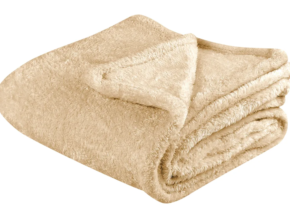 Tekstiilit<Beliani Huopa Kangas Hiekanruskea 125 X 150 Cm Namdu