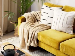 Tekstiilit<Beliani Huopa Kangas Hiekanruskea 125 X 150 Cm Namdu