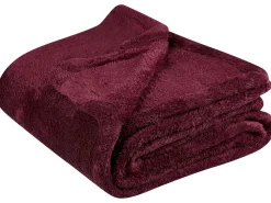 Tekstiilit<Beliani Huopa Kangas Viininpunainen 125 X 150 Cm Namdu