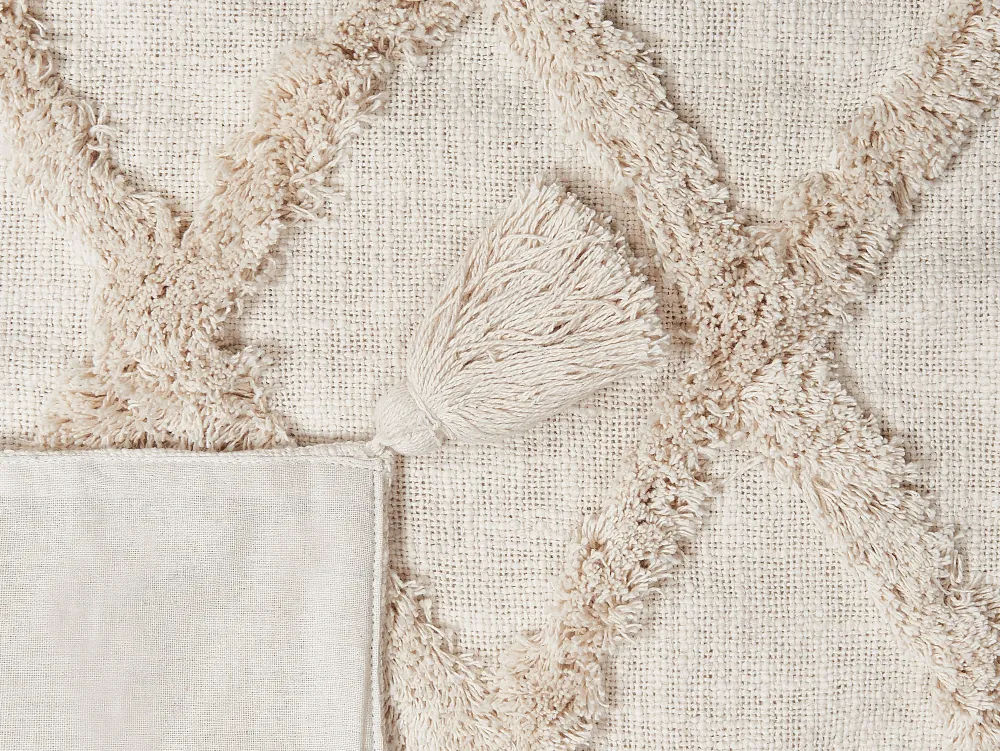 New Beliani Huopa Puuvilla Beige 130 X 180 Cm Guna