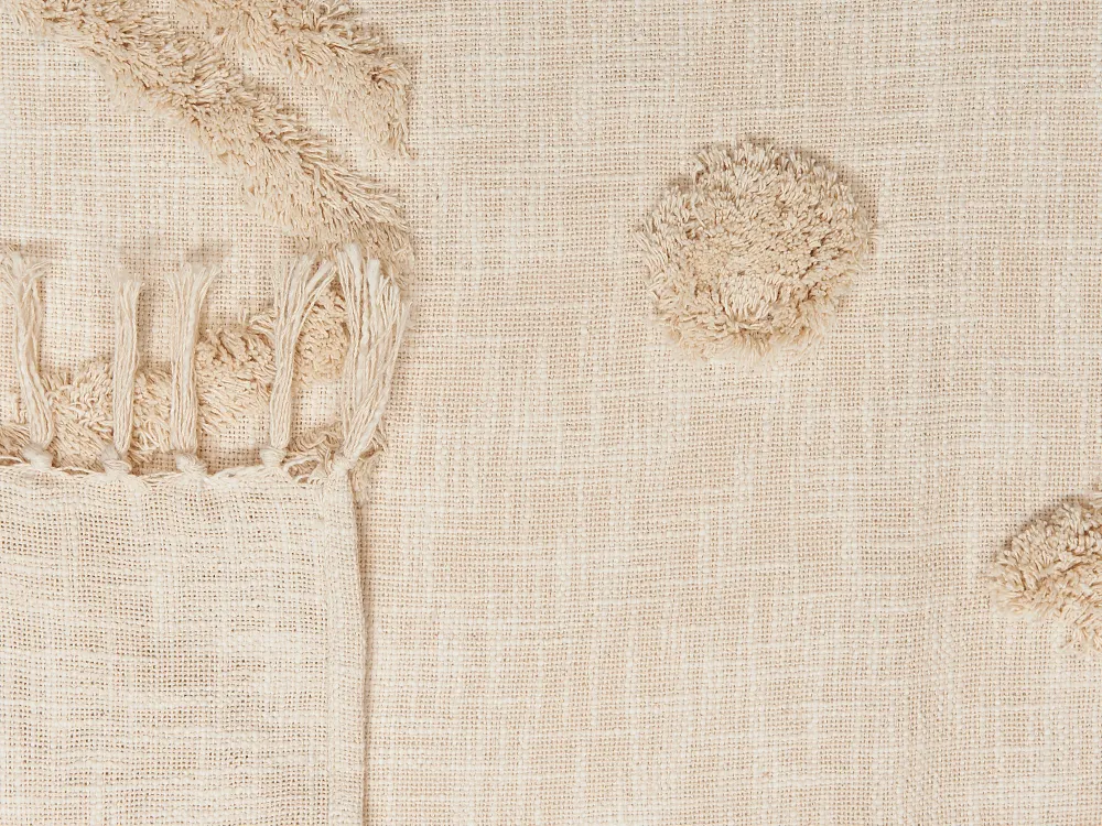 Outlet Beliani Huopa Puuvilla Beige 130 X 180 Cm Fatehpur