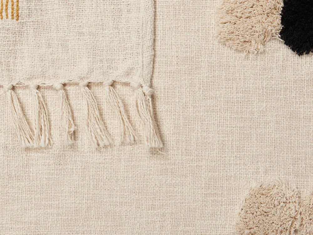 Hot Beliani Huopa Puuvilla Beige/Keltainen 130 X 180 Cm Adoni