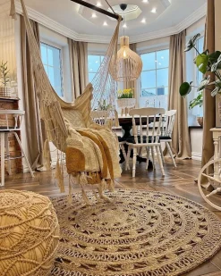 Discount Beliani Huopa Puuvilla Beige/Oranssi 130 X 180 Cm Mathura