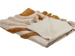 Discount Beliani Huopa Puuvilla Beige/Oranssi 130 X 180 Cm Mathura