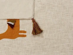 Store Beliani Huopa Puuvilla Beige/Oranssi 130 X 180 Cm Khandwa