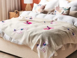 Tekstiilit<Beliani Huopa Puuvilla Beige/Vaaleanpunainen 130 X 180 Cm Nandyal