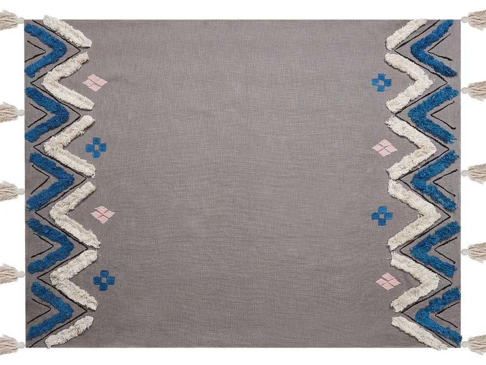 Outlet Beliani Huopa Puuvilla Harmaa 130 X 180 Cm Kottayam