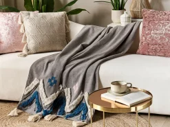 Outlet Beliani Huopa Puuvilla Harmaa 130 X 180 Cm Kottayam