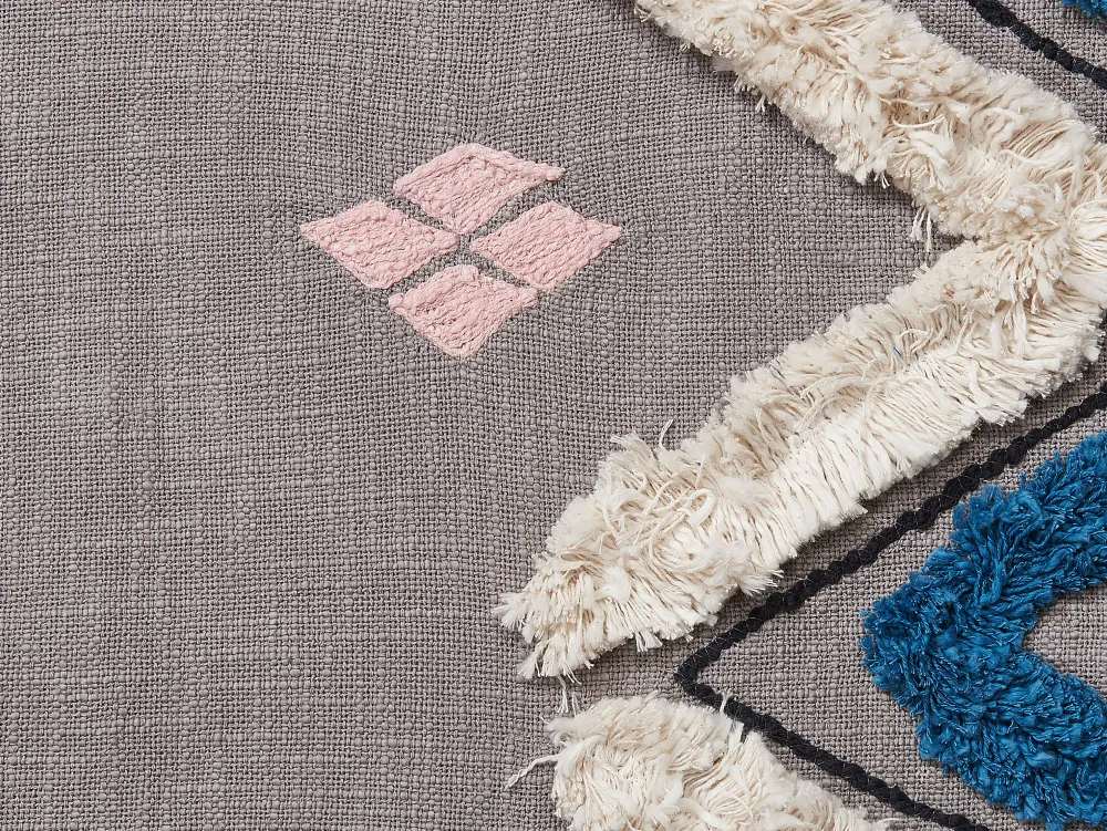 Outlet Beliani Huopa Puuvilla Harmaa 130 X 180 Cm Kottayam