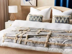 Cheap Beliani Huopa Puuvilla Harmaa/Beige 130 X 180 Cm Hospet