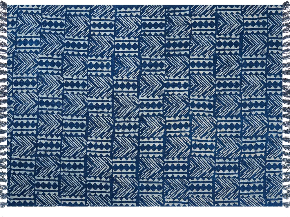 New Beliani Huopa Puuvilla Laivastonsininen 130 X 180 Cm Shivpuri