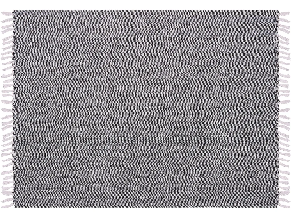 New Beliani Huopa Puuvilla Musta 130 X 160 Cm Tangier