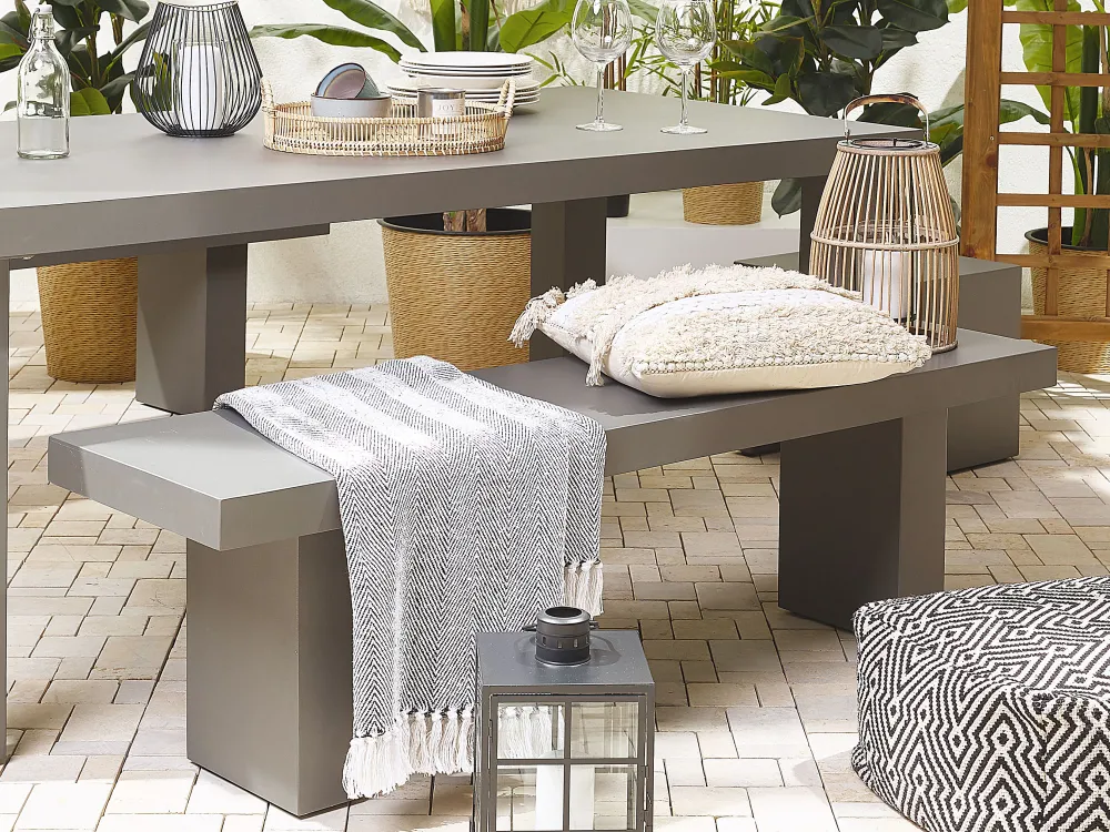 New Beliani Huopa Puuvilla Musta 130 X 160 Cm Tangier