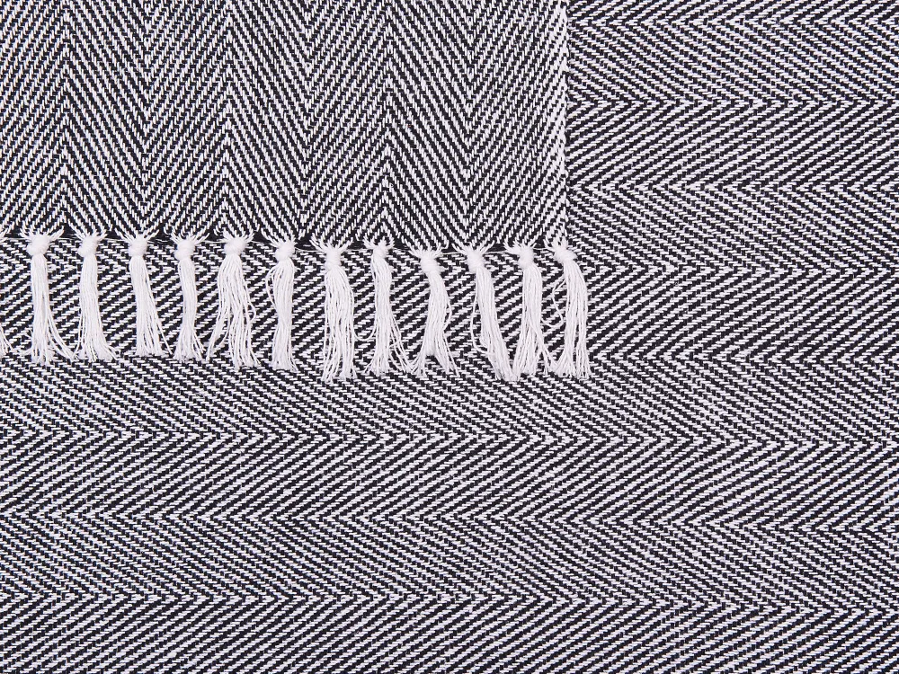 New Beliani Huopa Puuvilla Musta 130 X 160 Cm Tangier