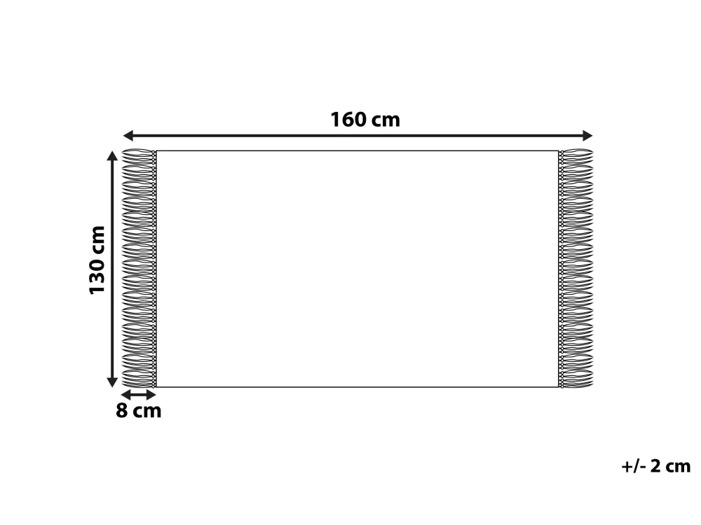 New Beliani Huopa Puuvilla Musta 130 X 160 Cm Tangier