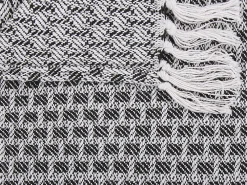Best Sale Beliani Huopa Puuvilla Musta/Valkoinen 130 X 160 Cm Kiraman