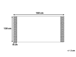 Best Sale Beliani Huopa Puuvilla Musta/Valkoinen 130 X 160 Cm Kiraman